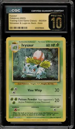 Pokemon Ivysaur Classic Venusaur & Lugia ex Deck Holo #002 CGC 10 Pristine - Image 1
