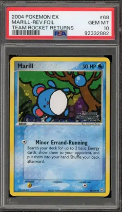 Pokemon Marill EX Team Rocket Returns Reverse Holo #68 PSA 10 Gem Mint - Image 1