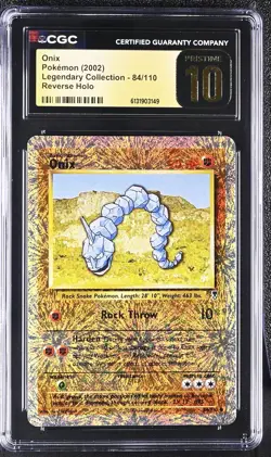 CGC 10 PRISTINE Onix 84/110 Legendary (collection) Reverse Holo Pokemon Card - Image 1