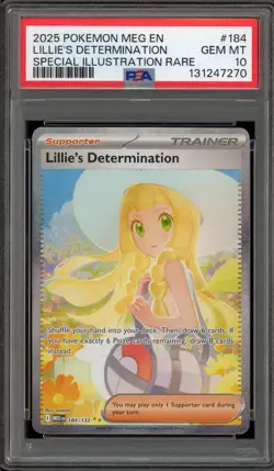 Pokemon Lillie's Determination Mega Evolution SIR #184 PSA 10 Gem Mint - Image 1