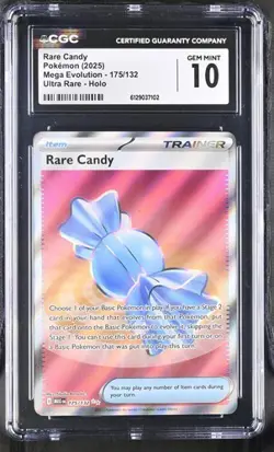 Rare Candy *CGC 10* Ultra Rare *Mega Evolution* #175 * Pokemon - Image 1