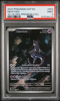 2023 Pokemon PSA 9 Mewtwo #52 Black Star Promo Scarlet & Violet 151 UPC Promo - Image 1