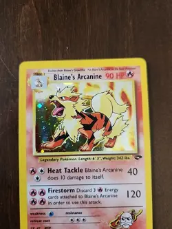 Blaine's Arcanine Holo Rare Gym Challenge 2000 Pokemon Card TCG 1/132 LP - Image 2
