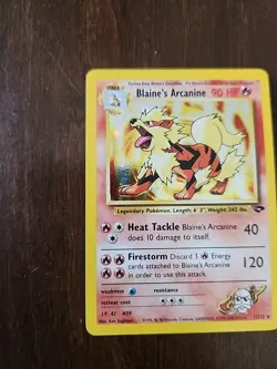 Blaine's Arcanine Holo Rare Gym Challenge 2000 Pokemon Card TCG 1/132 LP - Image 3