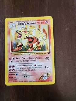 Blaine's Arcanine Holo Rare Gym Challenge 2000 Pokemon Card TCG 1/132 LP - Image 4