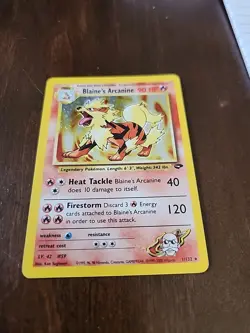 Blaine's Arcanine Holo Rare Gym Challenge 2000 Pokemon Card TCG 1/132 LP - Image 5