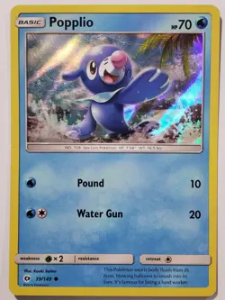 EXCLUSIVE HOLO Popplio 39/149 HP - VARIANT Sun Moon Pokemon Card - Kouki Saitou - Image 1