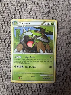 2010 Pokemon HGSS Unleashed 10/95 Torterra Reverse Holo LP Rare Cracked Ice - Image 1