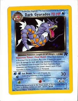 Dark Gyarados 8/82 Holo Team Rocket Prerelease Promo Pokemon Card - NM - Image 1