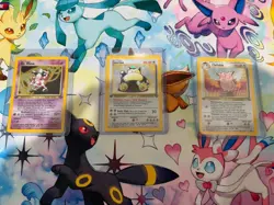 Pokemon Jungle 1st Edition Holo Trio. Snorlax, Mr. Mime And Clefable - Image 1