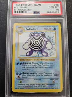 Pokemon PSA 10 Shadowless Base Set Poliwhirl 38/102 GEM MINT - Image 1