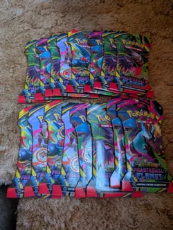 Pokemon TCG: Phantasmal Flames Sleeved Booster Pack (16 Packs) Lot - Image 1