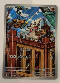 Pokemon TCG Timburr Card Illustration Rare Sv: Black Bolt 125/086 - Image 1