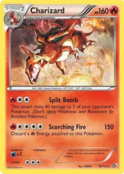 Pokemon TCG Charizard Legendary Treasures 19/113 Cosmos Holo Rare(damaged) - Image 1