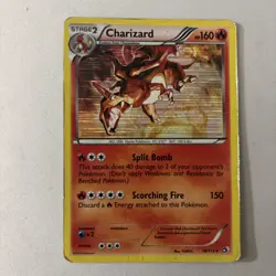 Pokemon TCG Charizard Legendary Treasures 19/113 Cosmos Holo Rare(damaged) - Image 2