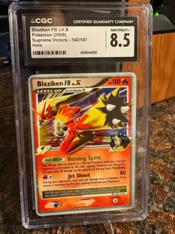 2009 CGC 8.5 NM/MINT+ Blaziken FB LV.X 142/147 Supreme Victors Holo Pokemon Card - Image 1