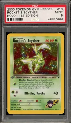 Pokemon Rocket's Scyther Gym Heroes 1st Edition Holo Rare #13 PSA 9 Mint - Image 1