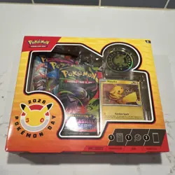 Pokemon TCG Pokemon Day 2026 Sealed Box w/ Pikachu Promo & 3 Booster Packs - Image 1