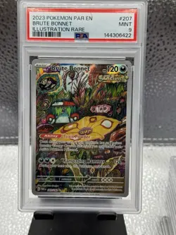 Pokemon Brute Bonnet 207/182 Illustration Rare SV04 Paradox Rift PSA 9 Holo - Image 1