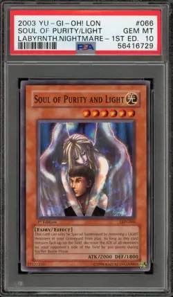 Yu-Gi-Oh! Soul of Purity And Light Labyrinth of Nightmare 1st Ed LON-066 PSA 10 - Image 1