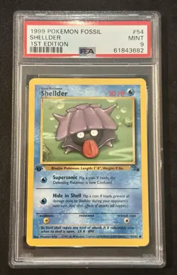 Shellder 54/62 - 1st Edition Common - Pokemon Fossil - PSA 9 - MINT - Image 1