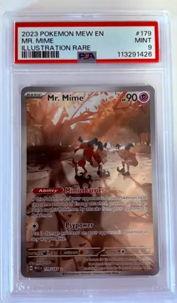 2023 POKEMON MEW EN-151 ILLUSTRATION RARE #179 MR. MIME PSA 9 - Image 1