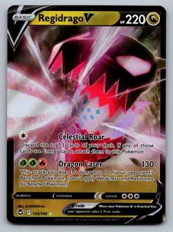 Pokemon TCG SWSH12: Silver Tempest Regidrago V 135/195 - Image 1