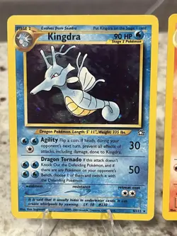 Pokemon TCG Vintage Lot- Neo Genesis, Neo Destiny: Kingdra Holo, Light Ninetales - Image 2