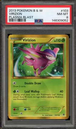 Pokemon Virizion Plasma Blast Holo Secret Rare #103 PSA 8 - Image 1