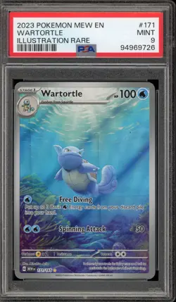 Pokemon Wartortle 151 MEW EN Illustration Rare #171 PSA 9 Mint - Image 1