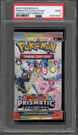 Pokemon Prismatic Evolutions Espeon And Umbreon Art Sealed Booster Pack PSA 9 - Image 1