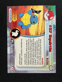 [LP] Squirtle #07 Pokemon Topps TV Series 1 Black Logo Non-Holo 1999 - Image 2