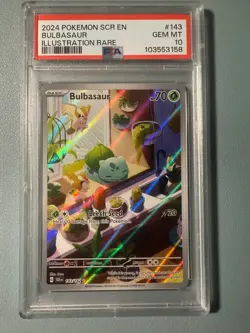BULBASAUR Pokemon Scarlet & Violet Stellar Crown Illustration Rare PSA 10 #143 - Image 1