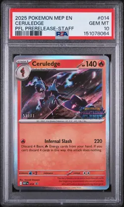 Pokemon Ceruledge Prerelease Staff Promo Holo PSA 10 #014 2025 - Image 1