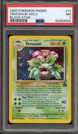 Pokemon Venusaur Nintendo Game Boy Magazine Black Star Holo Promo #13 PSA 7 - Image 1