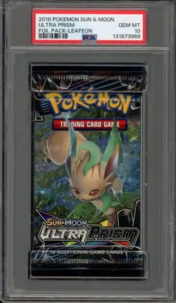 Pokemon Ultra Prism Leafeon Art Sealed Booster Pack PSA 10 Gem Mint - Image 1