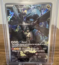 Pokemon N's Zekrom Full Art Holo Promo Pokemon Center Stamp Ascended Heroes - Image 1