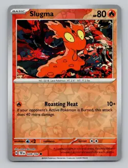 Reverse Holo Slugma #028/162 Common SV05: Temporal Forces Pokemon - Image 1