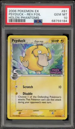 Pokemon Psyduck EX Holon Phantoms Reverse Holo #81 PSA 10 Gem Mint - Image 1