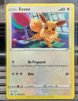 Pokemon Sword & Shield Promo Eevee Holo SWSH212 NM-LP - Image 1