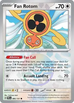 Pokemon TCG Fan Rotom 085/131 Pokeball Holo Prismatic Evolution Playset NM - Image 1