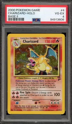 Pokemon Charizard Base Set 2 Holo Rare #4 PSA 4 - Image 1
