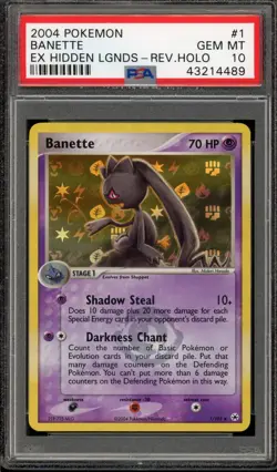 Pokemon Banette EX Hidden Legends Reverse Holo Rare #1 PSA 10 Gem Mint - Image 1