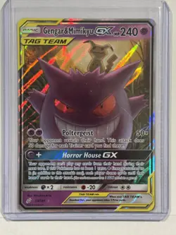 Pokemon TCG Gengar & Mimikyu GX Sm-Team Up Holo Ultra Rare 53/181 240HP - Image 1