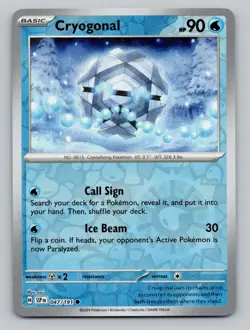 Reverse Holo Cryogonal #047/191 Common SV08: Surging Sparks Pokemon - Image 1
