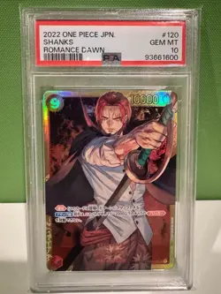 Shanks OP01-120 Romance Dawn (Japanese) One Piece Memorial PSA 10 - Image 3