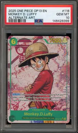 One Piece CCG Monkey.D.Luffy Alternate Art OP13-118 PSA 10 Gem Mint - Image 1