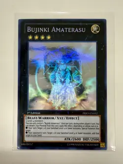 PRIO-EN052 Bujinki Amaterasu Ghost Rare 1st Edition NM Yugioh Card - Image 1