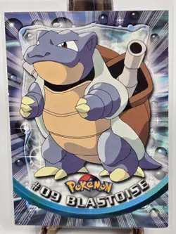 Blastoise #09 - NON-HOLO - SERIES 1 - TOPPS Pokemon Card Blue logo MP - Image 1