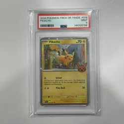 PSA 9 MINT Pikachu 018/091 Cosmos Holo Trick or Trade Pokemon card - Image 1